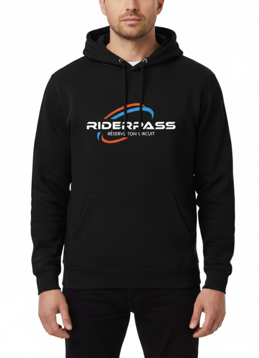 Sweat à Capuche noir RIDERPASS